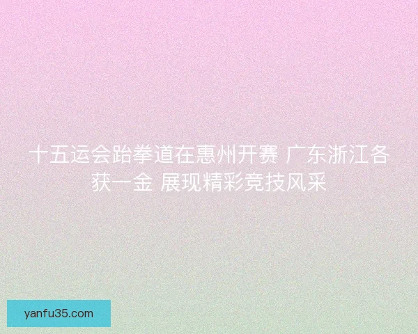十五运会跆拳道在惠州开赛 广东浙江各获一金 展现精彩竞技风采